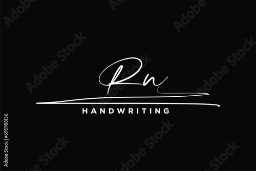 RN initials Handwriting signature logo. RN Hand drawn Calligraphy lettering Vector. RN letter real estate, beauty, photography letter logo design. photo