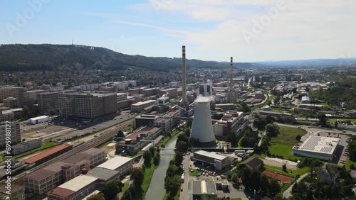 The aerial view of Zlin in the Czech Republic photo