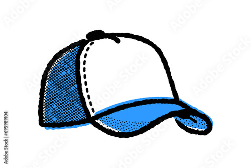 Baseball hat icon. Cap icon. Vector illustration. Illustration of cap icon on white background. Cartoon-style baseball caps. Headdress. Trucker cap, mesh cap.