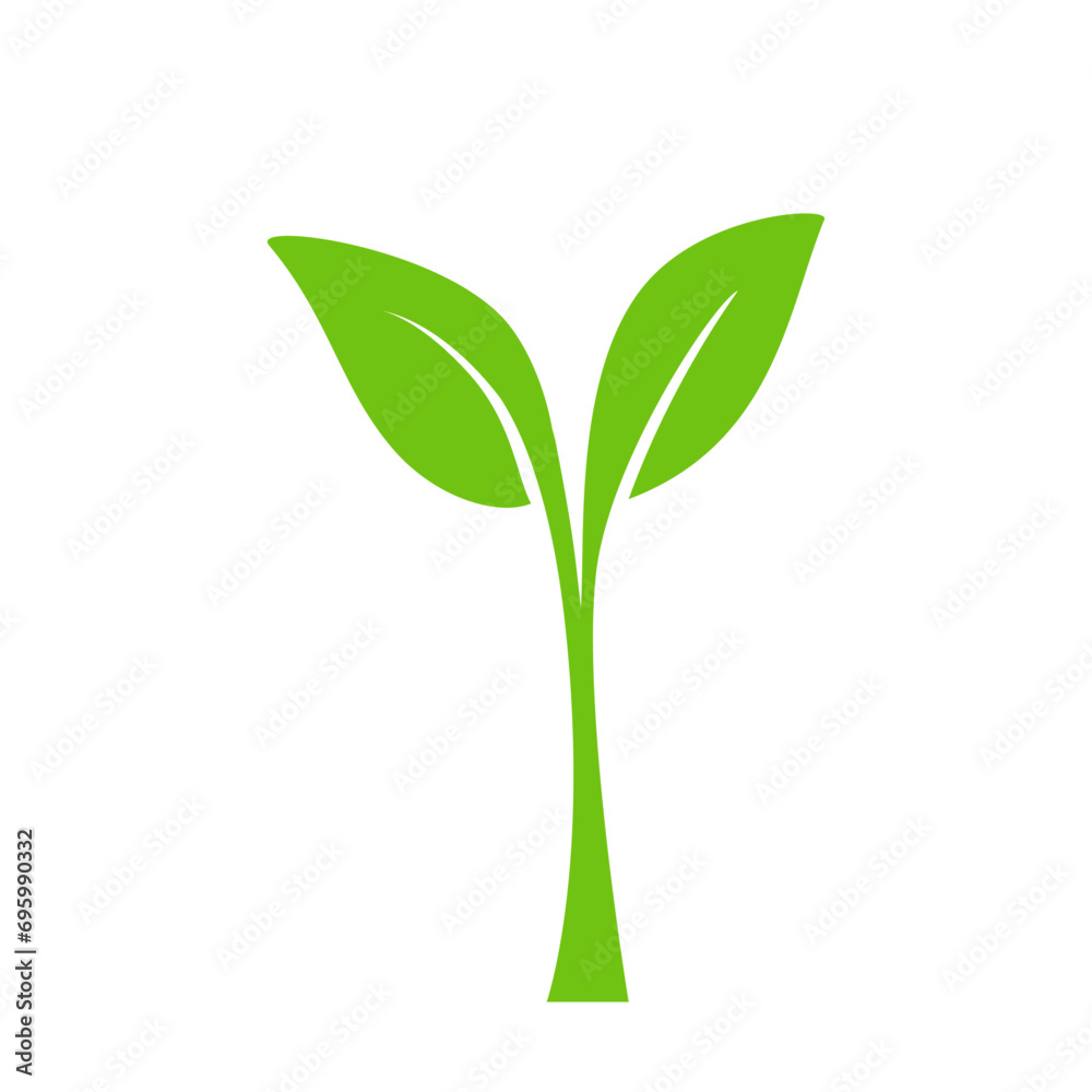 Green leaves isolated on white. Vector illustration design element Green leaves isolated on white. Vector illustration design element