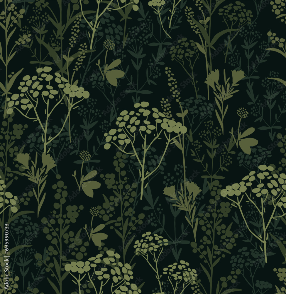 Violet wild grasses elegant vector floral pattern. Botanical background illustration. Violet wild grasses elegant vector floral pattern. Botanical background illustration.
