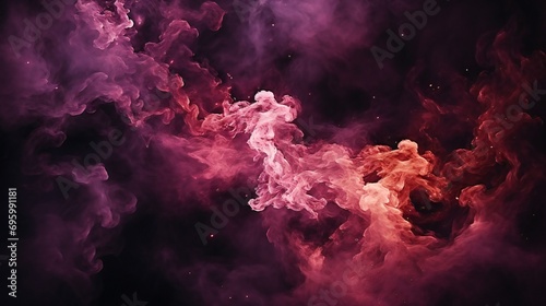Abstract smoke and cosmic background in blue and red. Mystical and cosmic concepts