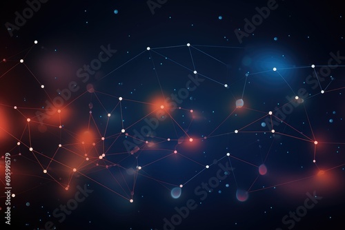 Abstract technology background with connecting dots and lines. 3D Rendering  Abstract technology background with circuit board. Artificial intelligence concept. 3D Rendering  AI Generated