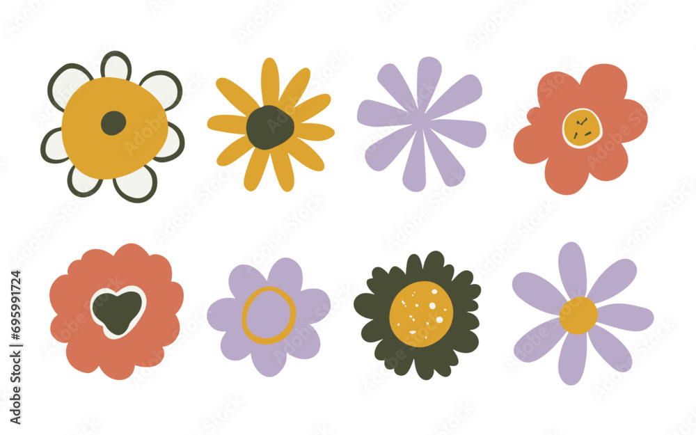Abstract flowers vector clipart. Abstract flowers vector clipart.