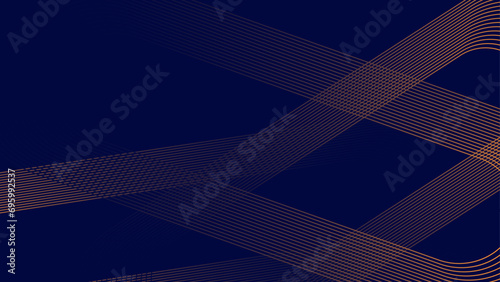  Dark blue abstract background with glowing geometric lines. Modern shiny blue lines pattern. Futuristic technology concept abstract wave dark background. vector illustration