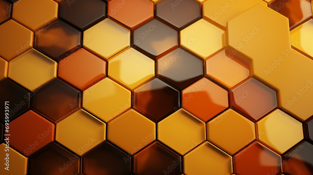 Honeycomb pattern in yellow and blue. Nature-inspired design with a seamless tile Honeycomb pattern in yellow and blue. Nature-inspired design with a seamless tile