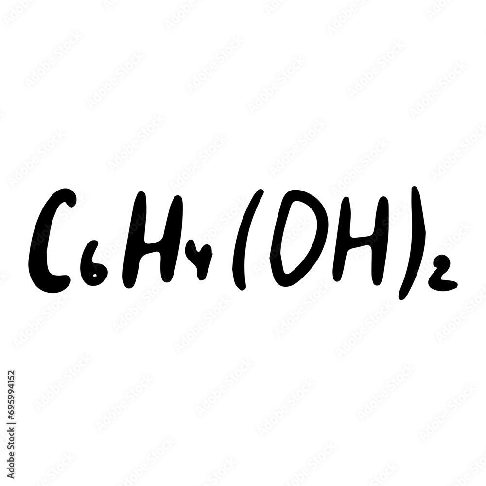 Chemical formula. Vector doodle illustration. Education element. Chemical formula. Vector doodle illustration. Education element.