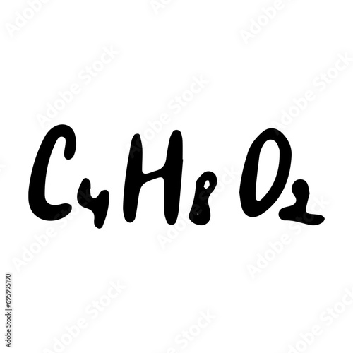 Chemical formula. Vector doodle illustration. Education element.