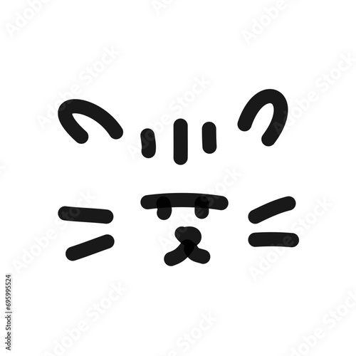 weary cat line art doodle