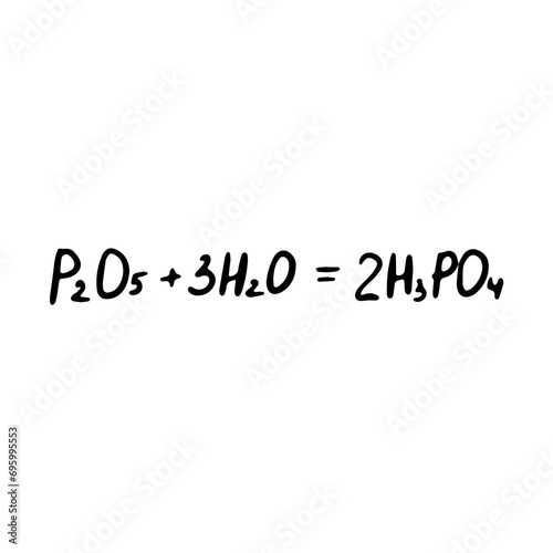 Chemical formula. Vector doodle illustration. Education element.