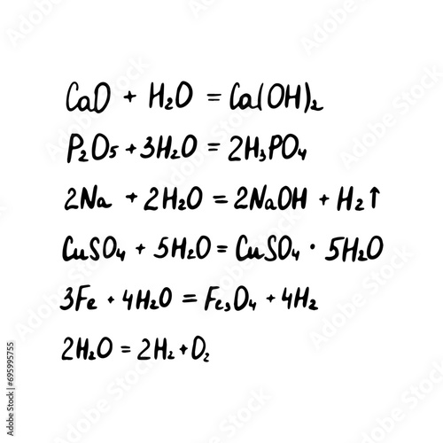 Chemical formula. Vector doodle illustration. Education element.