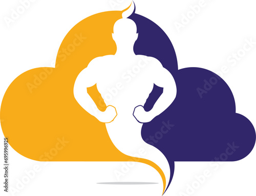 Genie Cloud Logo Design. Magic Fantasy genie concept logo. photo