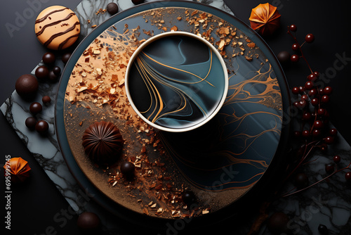 Showcase the precise moment when cocoa and milk meet, creating a seamless fusion of textures and colors, evoking a sense of divine indulgence.
