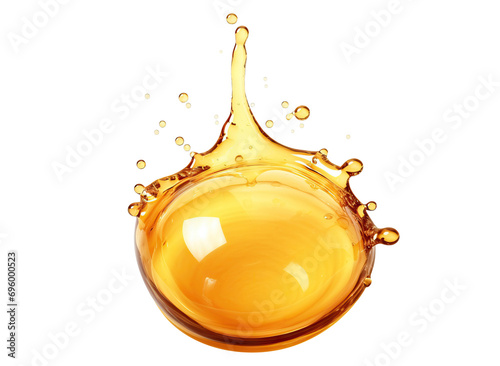 Round-shaped golden oil splash, cut out