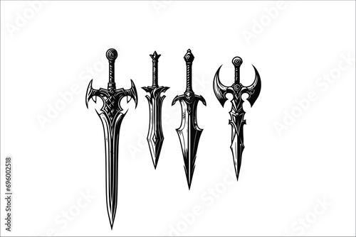 Blades of Glory: EPS Sword Bundle - Exquisite Vector Illustrations for Timeless Weapon Designs