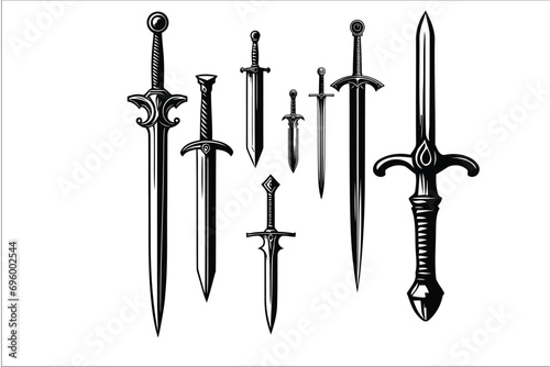 Blades of Glory: EPS Sword Bundle - Exquisite Vector Illustrations for Timeless Weapon Designs