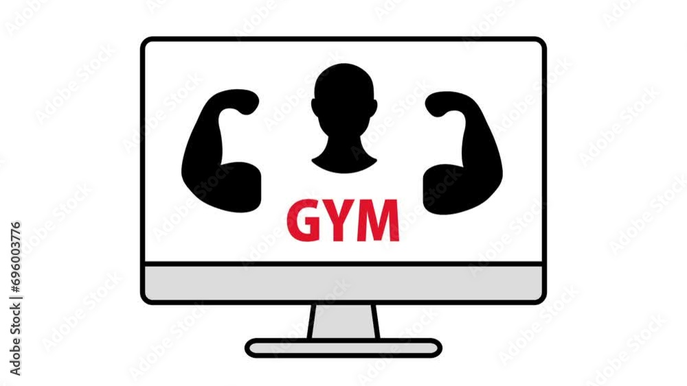 オンラインGYMのループアニメーション（白背景）