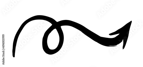 Hand painted arrow drawn with ink brush