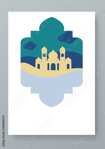 Colorful colourful vector islamic ramadan kareem celebration greeting cards. Simple ramadan kareem greeting card