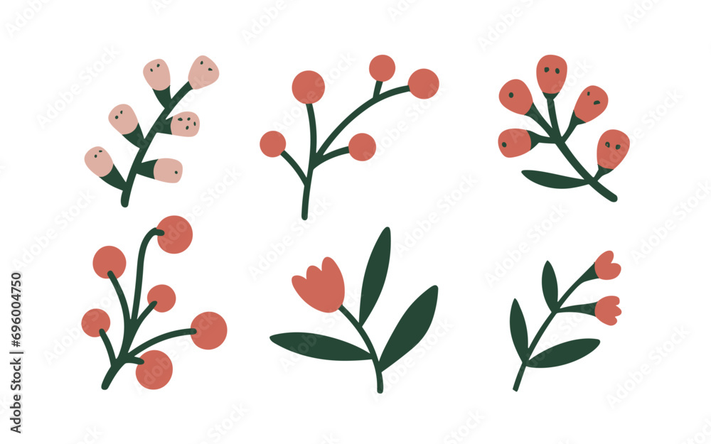 Abstract wildflowers vector clipart. Abstract wildflowers vector clipart.