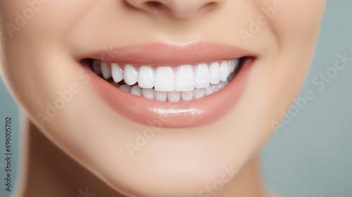 female smile healthy teeth close-up