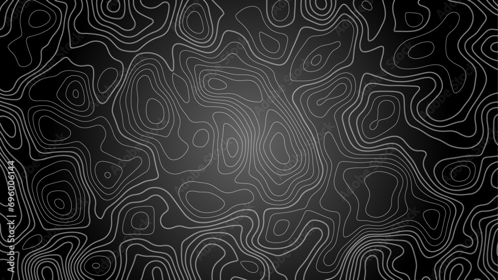 Black and White Seamless Pattern. Topographic Map