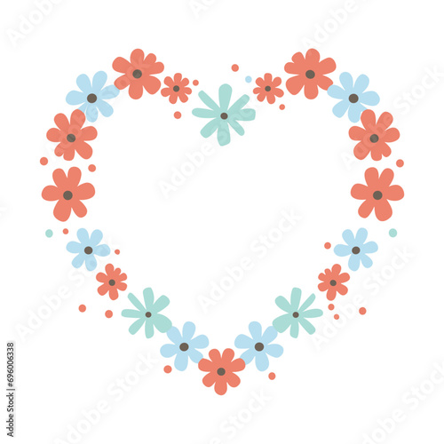 Abstract heart floral frame vector clipart. Valentine s day vector clipart.