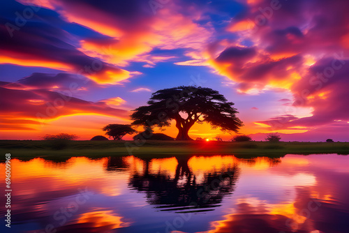 sunset and tree © niusj
