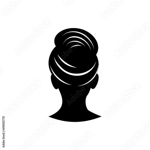 Women hair style chignon icon