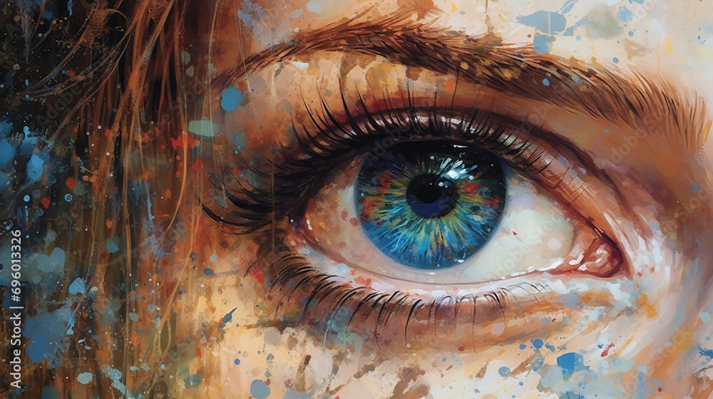 artistic close up of a female eye