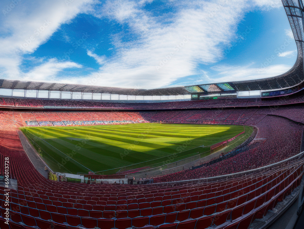 view inside soccer stadium with Fans on stadium game and audiences ...