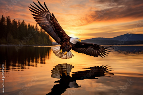 eagle at sunset