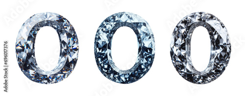diamond number - number 0 zero - 3D isolated transparent background PNG - cristal number 0 - Glass 0 number photo