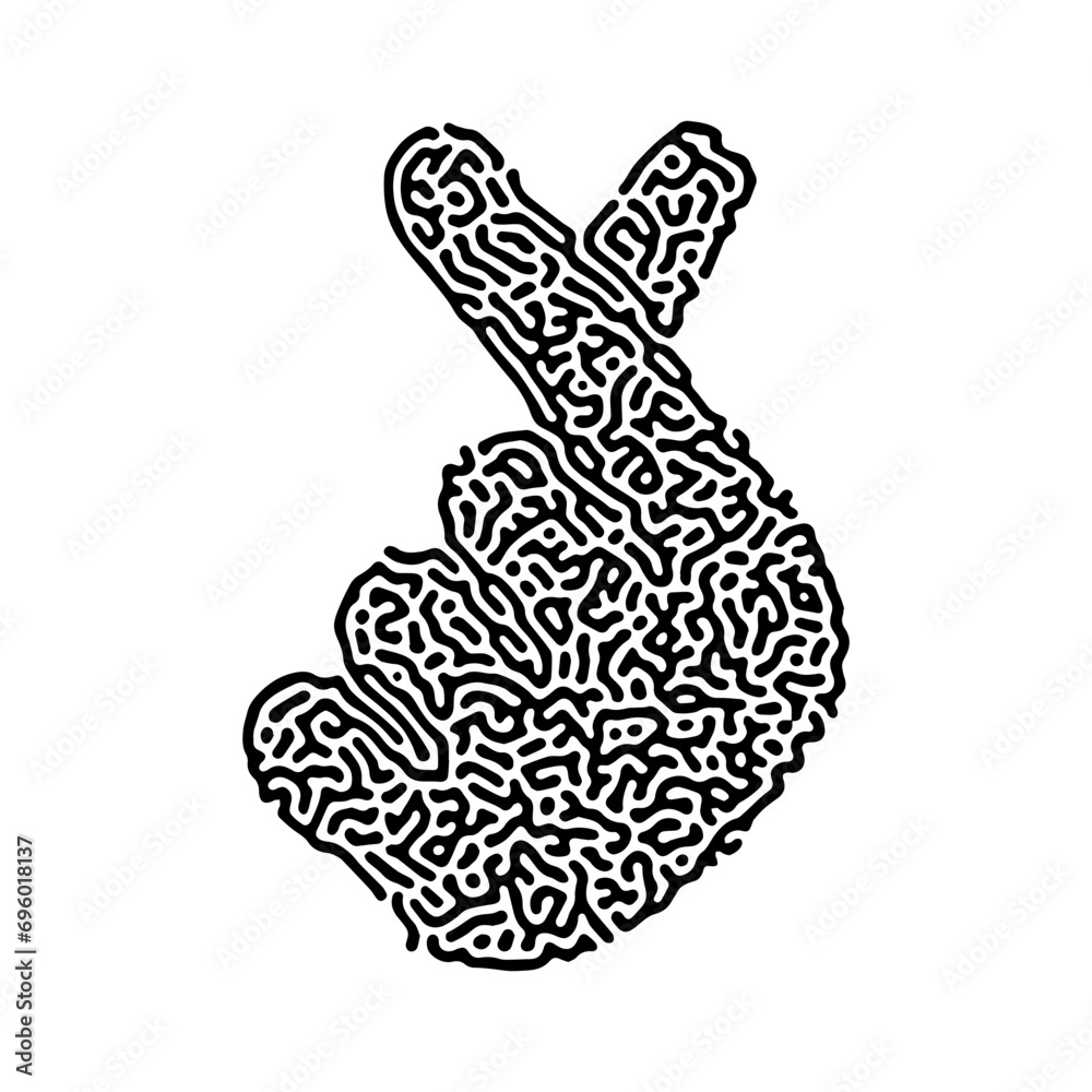 Love Symbol Hand Gesture in Abstract Texture Pattern Background Vector Illustration Love Symbol Hand Gesture in Abstract Texture Pattern Background Vector Illustration