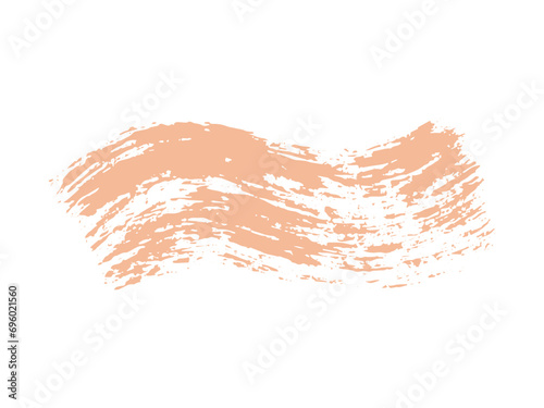 Color of the Year 2024 peach fuzz sample Vector paint brush spot Hand painted trendy color background Ink scribble dab clipart