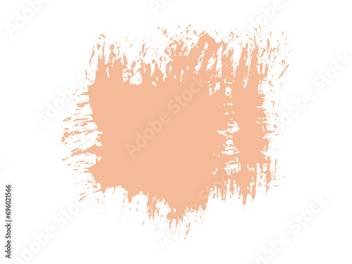 Color of the Year 2024 peach fuzz sample Vector paint brush spot Hand painted trendy color background Ink scribble dab clipart