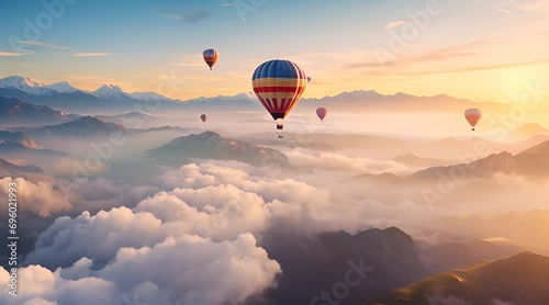 air balloon flying in the sky photo