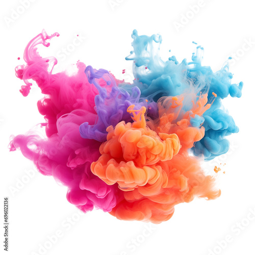 Abstract colorful smoke on a white background, for design and decoration. Generative ai