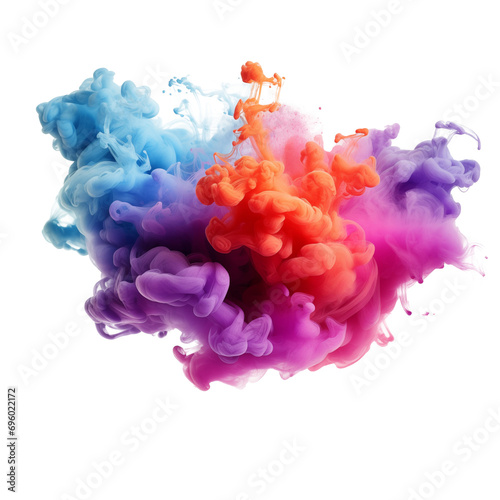 Abstract colorful smoke on a white background, for design and decoration. Generative ai