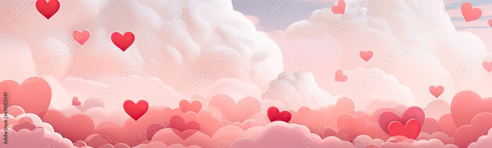 valentine's day background with hearts Generative AI