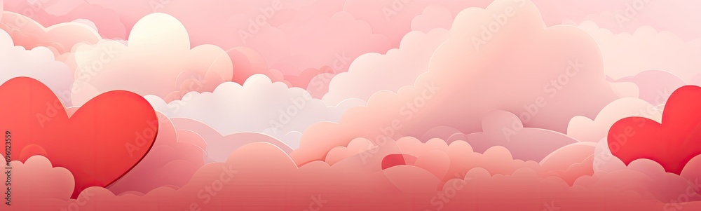 valentine's day background with hearts Generative AI