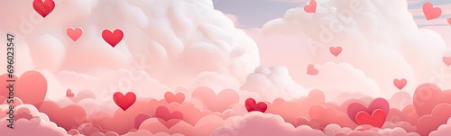 valentine's day background with hearts Generative AI photo