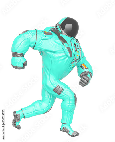 astronaut cartoon is walking fast
