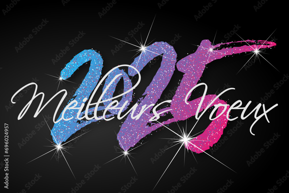 Bonne année meilleurs vœux 2025 vecteur pour affiche, bannière