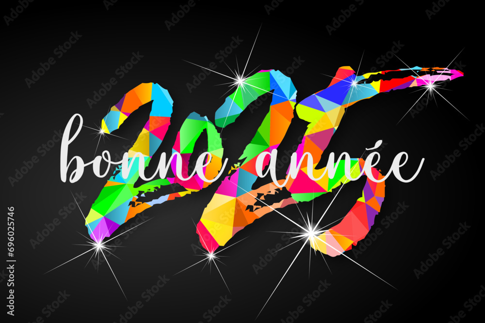 Bonne année meilleurs vœux 2025 vecteur pour affiche, bannière, salutation et célébration du