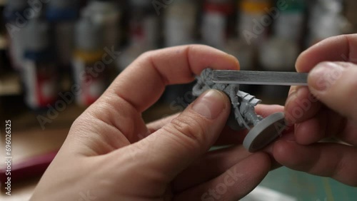 using polishing sanding stick, painting minis, miniatures for rpg game