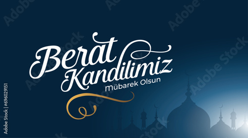 Berat Kandili. Translation: islamic holy night, vector
