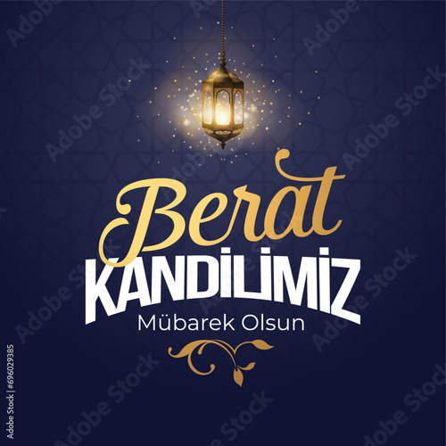 Berat Kandili. Translation: islamic holy night, vector
