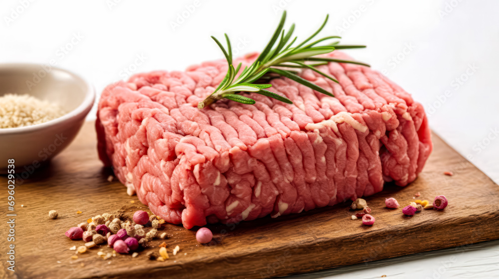 Perfect blend, Ground pork and beef harmoniously displayed