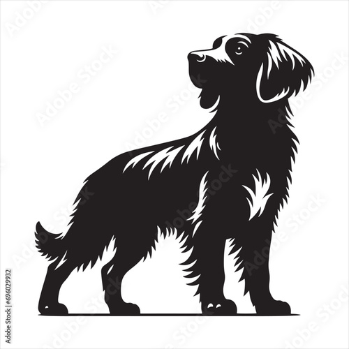 Dog Silhouette: Wholesome Dog Poses, Furry Friends, and Endearing Canine Shadows for Creativity - Minimallest black vector dog Silhouette
